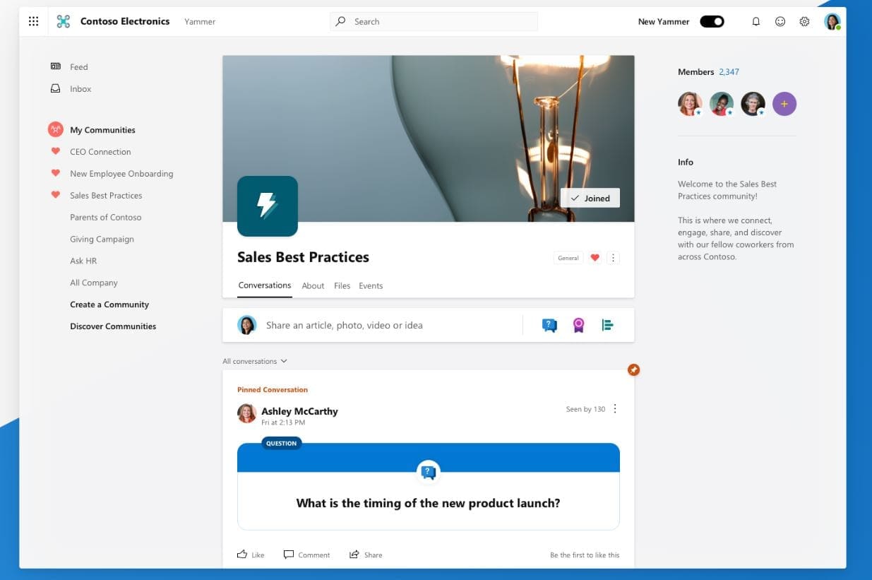 Microsoft introduces completely redesigned Yammer with Fluent Design elements – MSPoweruser