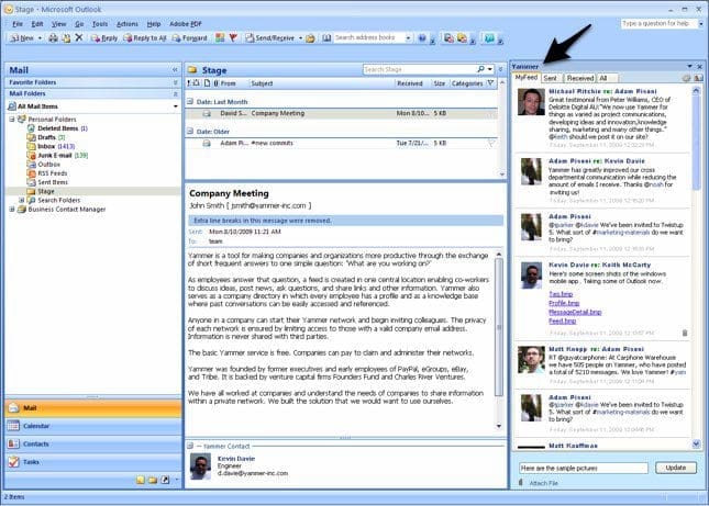 Yammer Shows Some Microsoft Love, Launches Plug-In For Outlook And Windows Mobile App – TechCrunch