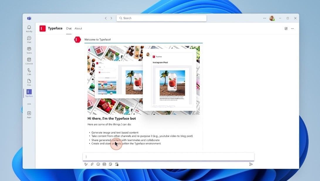 Supercharge brand content with the Typeface AI app for Microsoft Teams – Microsoft