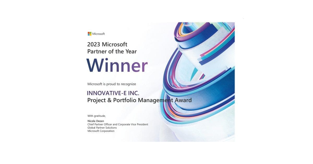 Innovative-e Recognized as 2023 Microsoft Partner of the Year for Project & Portfolio Management – Newswire